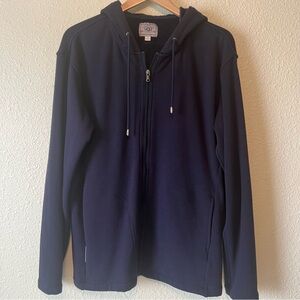 UGG Fleece Lined Hooded Jacket Shacket Sweater Hoodie Women’s Size M Dark Blue